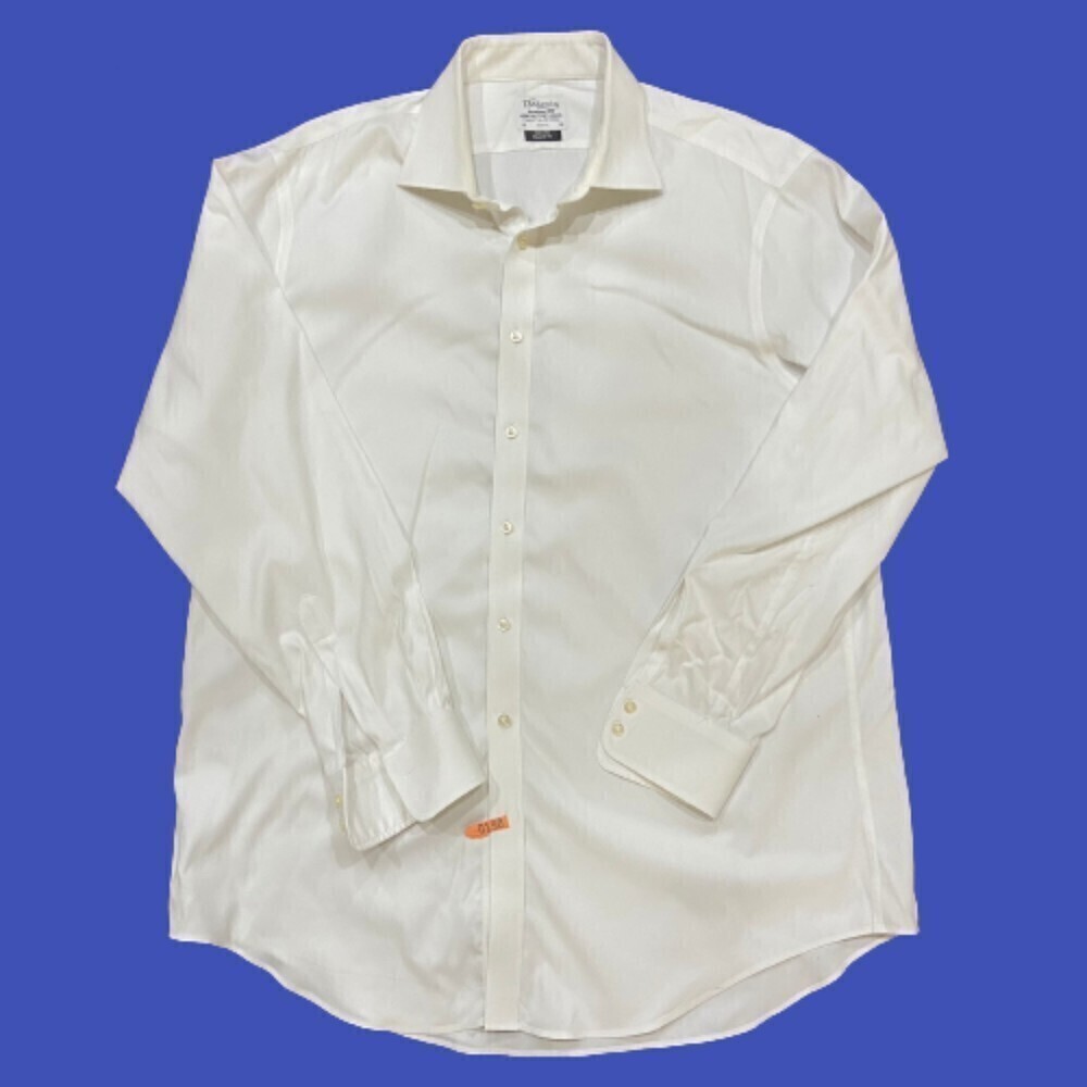 T. M. Lewin London Finest Two Fold Cotton White Dress Shirt Size 18 / XL